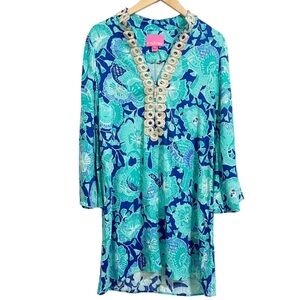 Lilly Pulitzer Gracelynn Stretch Tunic Dress Bright Agate Green Mint Size 4